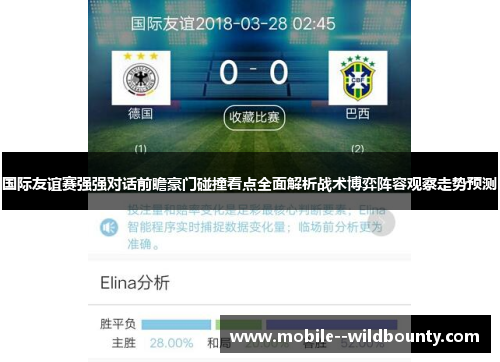 国际友谊赛强强对话前瞻豪门碰撞看点全面解析战术博弈阵容观察走势预测 国际友谊赛强强对话前瞻豪门碰撞看点全面解析战术博弈阵容观察走势预测